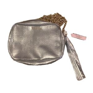 New Victoria Secret Purse Crossbody Silver Gold Chains Size Small NWT